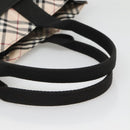 BURBERRY Nova Check Blue Label Hand Bag Canvas Black Beige Auth ep10498-7