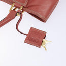 LOEWE Anagram Hand Bag Leather Pink Gold Auth ep10499-10