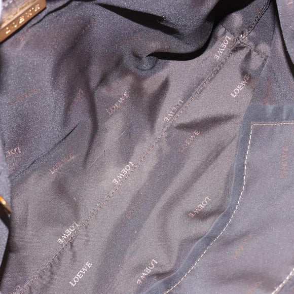 LOEWE Anagram Hand Bag Leather Pink Gold Auth ep10499