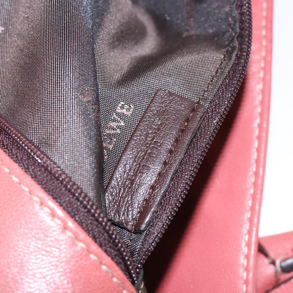 LOEWE Anagram Hand Bag Leather Pink Gold Auth ep10499