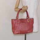 LOEWE Anagram Hand Bag Leather Pink Gold Auth ep10499-22