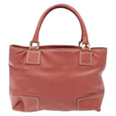 LOEWE Anagram Hand Bag Leather Pink Gold Auth ep10499-2