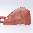 LOEWE Anagram Hand Bag Leather Pink Gold Auth ep10499-4