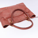 LOEWE Anagram Hand Bag Leather Pink Gold Auth ep10499-6
