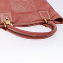 LOEWE Anagram Hand Bag Leather Pink Gold Auth ep10499-7