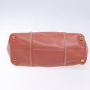LOEWE Anagram Hand Bag Leather Pink Gold Auth ep10499-5