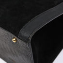 GUCCI Bamboo Hand Bag Suede Leather Black Gold 002 1186 0260 Auth ep10501-10