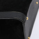GUCCI Bamboo Hand Bag Suede Leather Black Gold 002 1186 0260 Auth ep10501-11