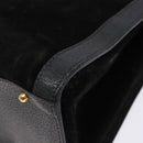 GUCCI Bamboo Hand Bag Suede Leather Black Gold 002 1186 0260 Auth ep10501-12