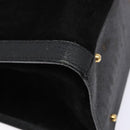 GUCCI Bamboo Hand Bag Suede Leather Black Gold 002 1186 0260 Auth ep10501-13