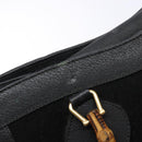 GUCCI Bamboo Hand Bag Suede Leather Black Gold 002 1186 0260 Auth ep10501-15
