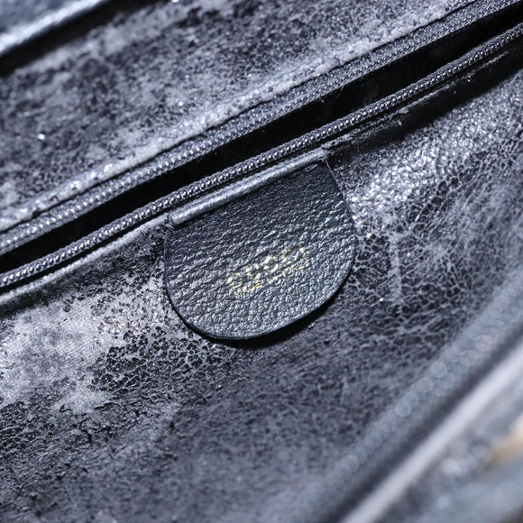 GUCCI Bamboo Hand Bag Suede Leather Black Gold 002 1186 0260 Auth ep10501