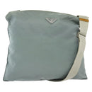 PRADA Shoulder Bag Nylon Light Blue Silver Auth ep10502-1