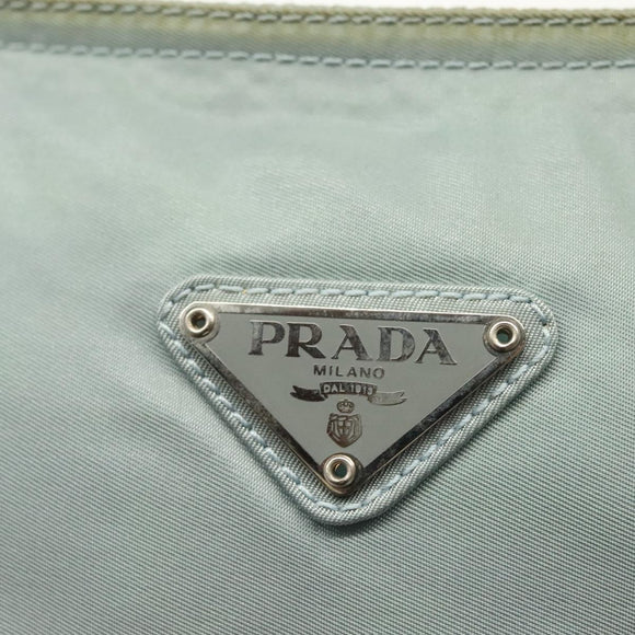 PRADA Shoulder Bag Nylon Light Blue Silver Auth ep10502