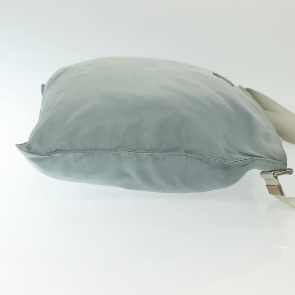 PRADA Shoulder Bag Nylon Light Blue Silver Auth ep10502