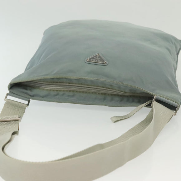 PRADA Shoulder Bag Nylon Light Blue Silver Auth ep10502