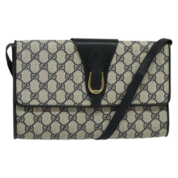 GUCCI GG Supreme Shoulder Bag PVC Navy Gold Auth ep10523