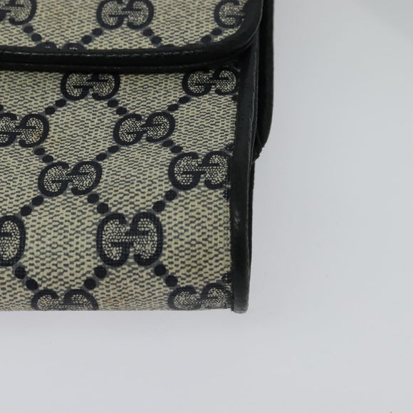 GUCCI GG Supreme Shoulder Bag PVC Navy Gold Auth ep10523