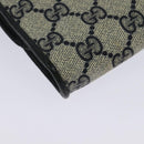 GUCCI GG Supreme Shoulder Bag PVC Navy Gold Auth ep10523-17