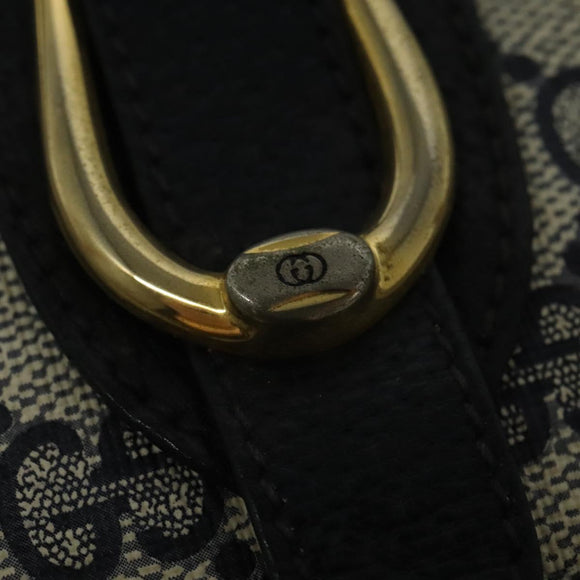 GUCCI GG Supreme Shoulder Bag PVC Navy Gold Auth ep10523