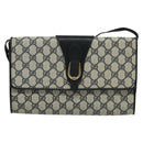 GUCCI GG Supreme Shoulder Bag PVC Navy Gold Auth ep10523-13