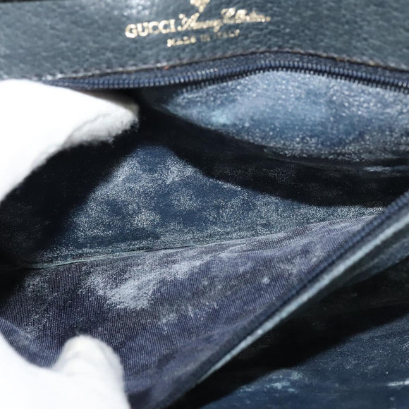 GUCCI GG Supreme Shoulder Bag PVC Navy Gold Auth ep10523