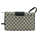 GUCCI GG Supreme Shoulder Bag PVC Navy Gold Auth ep10523-2