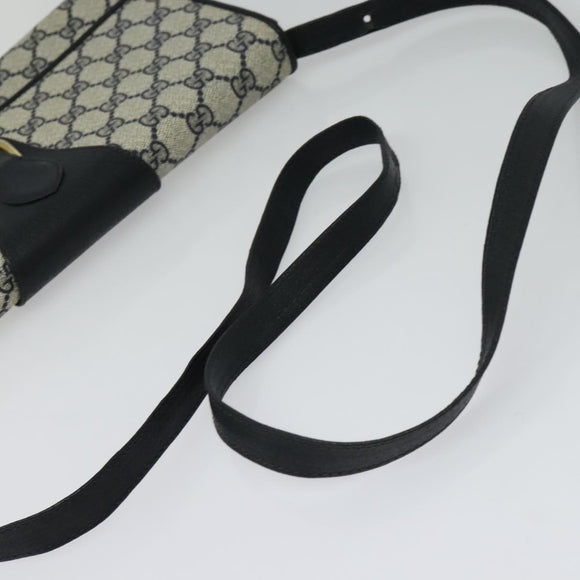 GUCCI GG Supreme Shoulder Bag PVC Navy Gold Auth ep10523