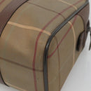 Burberrys Nova Check Hand Bag Canvas Gold Beige Auth ep10525-15