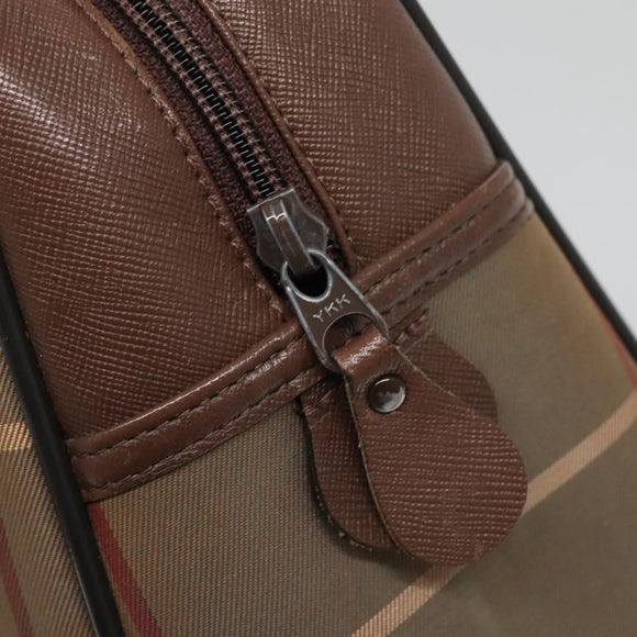 Burberrys Nova Check Hand Bag Canvas Gold Beige Auth ep10525