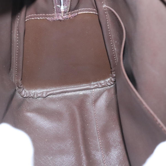 Burberrys Nova Check Hand Bag Canvas Gold Beige Auth ep10525