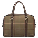 Burberrys Nova Check Hand Bag Canvas Gold Beige Auth ep10525-2