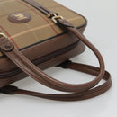 Burberrys Nova Check Hand Bag Canvas Gold Beige Auth ep10525-7
