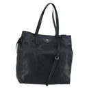PRADA Tote Bag Leather 2way Black Silver Auth ep10526-1
