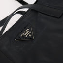 PRADA Tote Bag Leather 2way Black Silver Auth ep10526-10