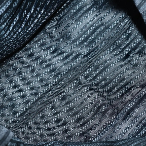 PRADA Tote Bag Leather 2way Black Silver Auth ep10526