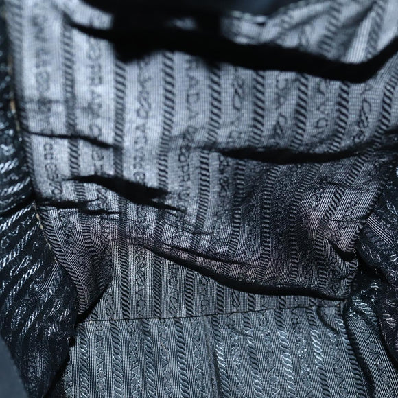 PRADA Tote Bag Leather 2way Black Silver Auth ep10526