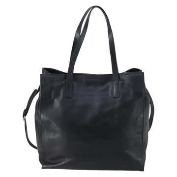 PRADA Tote Bag Leather 2way Black Silver Auth ep10526 - 0