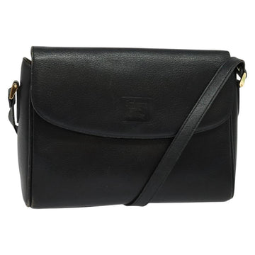 Burberrys Shoulder Bag Leather Gold Black Auth ep10528