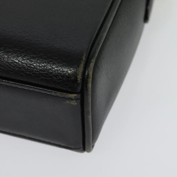 Burberrys Shoulder Bag Leather Gold Black Auth ep10528