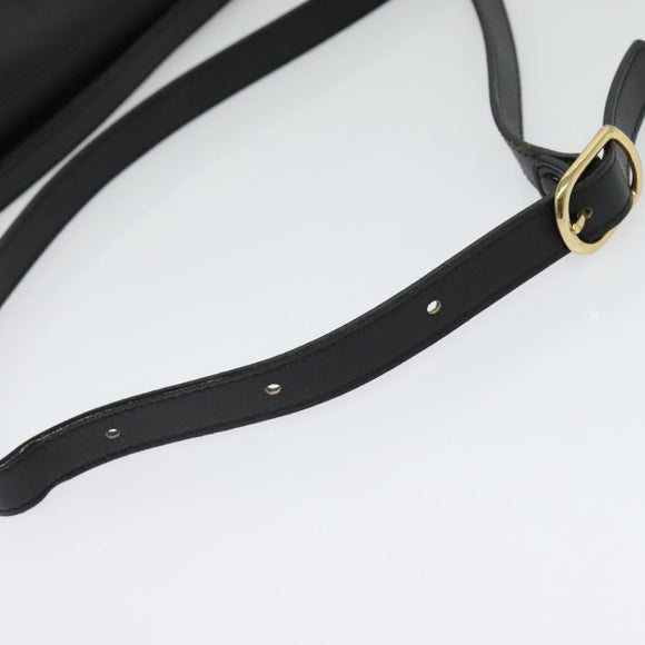 Burberrys Shoulder Bag Leather Gold Black Auth ep10528