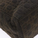 Christian Dior Lady Dior Canage Hand Bag Nylon Khaki Gold Auth ep10529-12