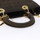 Christian Dior Lady Dior Canage Hand Bag Nylon Khaki Gold Auth ep10529-7