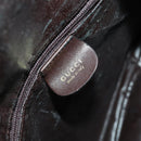 GUCCI Bamboo Hand Bag Leather 2way Brown Gold Auth ep10532-18