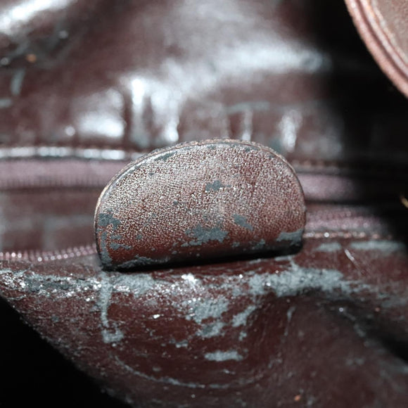 GUCCI Bamboo Hand Bag Leather 2way Brown Gold Auth ep10532