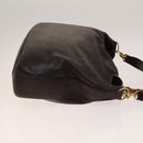 GUCCI Bamboo Hand Bag Leather 2way Brown Gold Auth ep10532-3