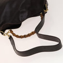 GUCCI Bamboo Hand Bag Leather 2way Brown Gold Auth ep10532-6