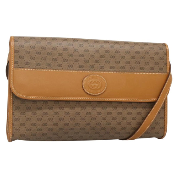 GUCCI Micro GG Supreme Shoulder Bag PVC Beige Gold 004 58 0264 Auth ep10535