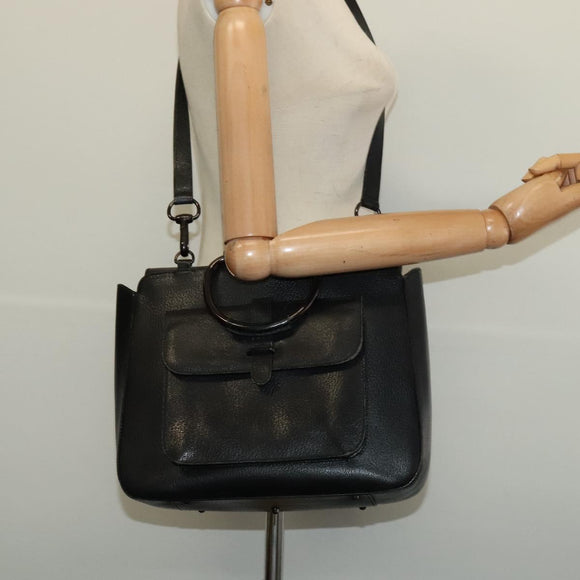 GUCCI Hand Bag Leather 2way Black 000 2058 0307 6 Auth ep10542