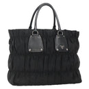 PRADA Tote Bag Nylon Black Silver Auth ep10543-1